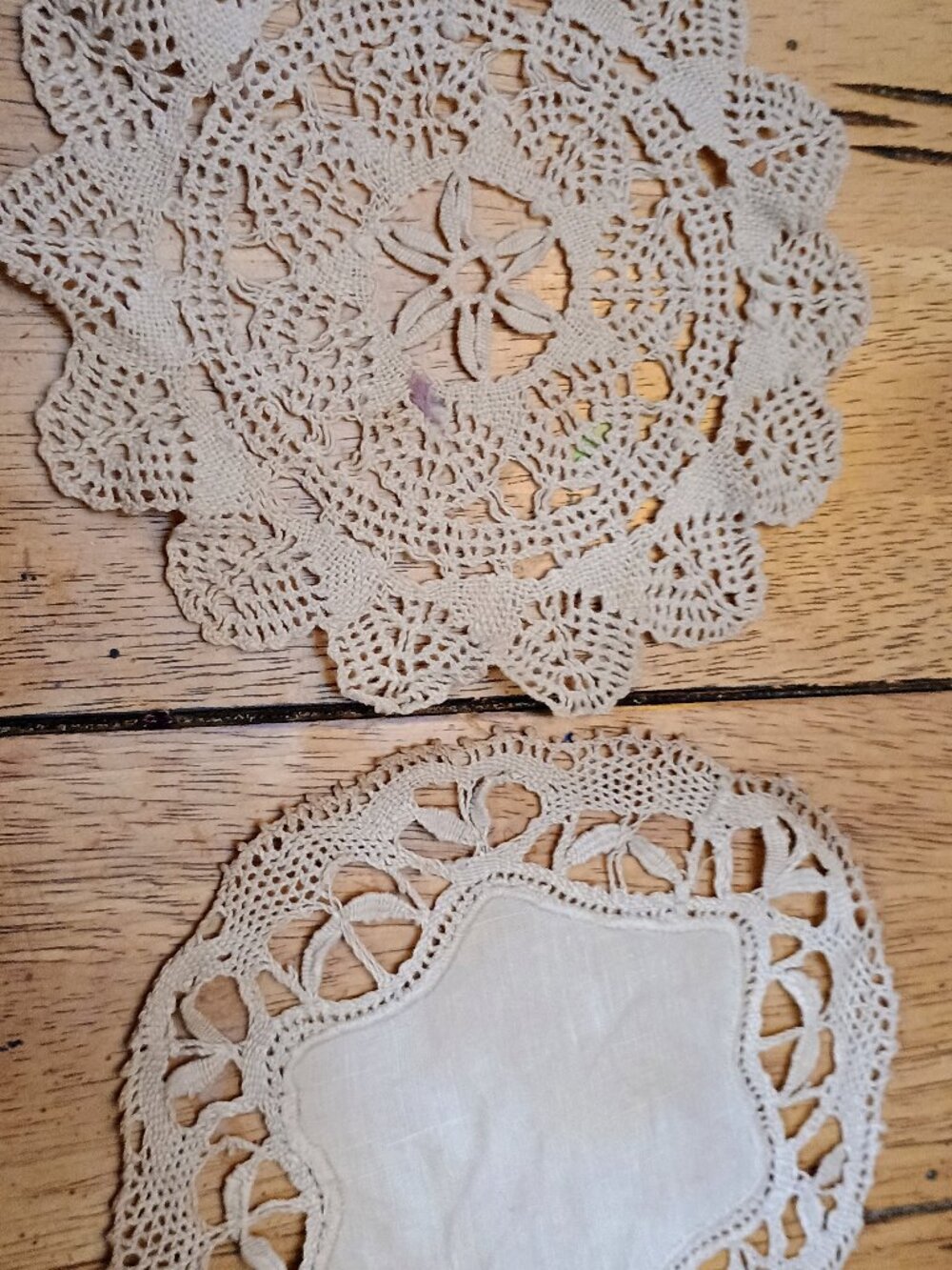 2 Vintage Doilies handmade